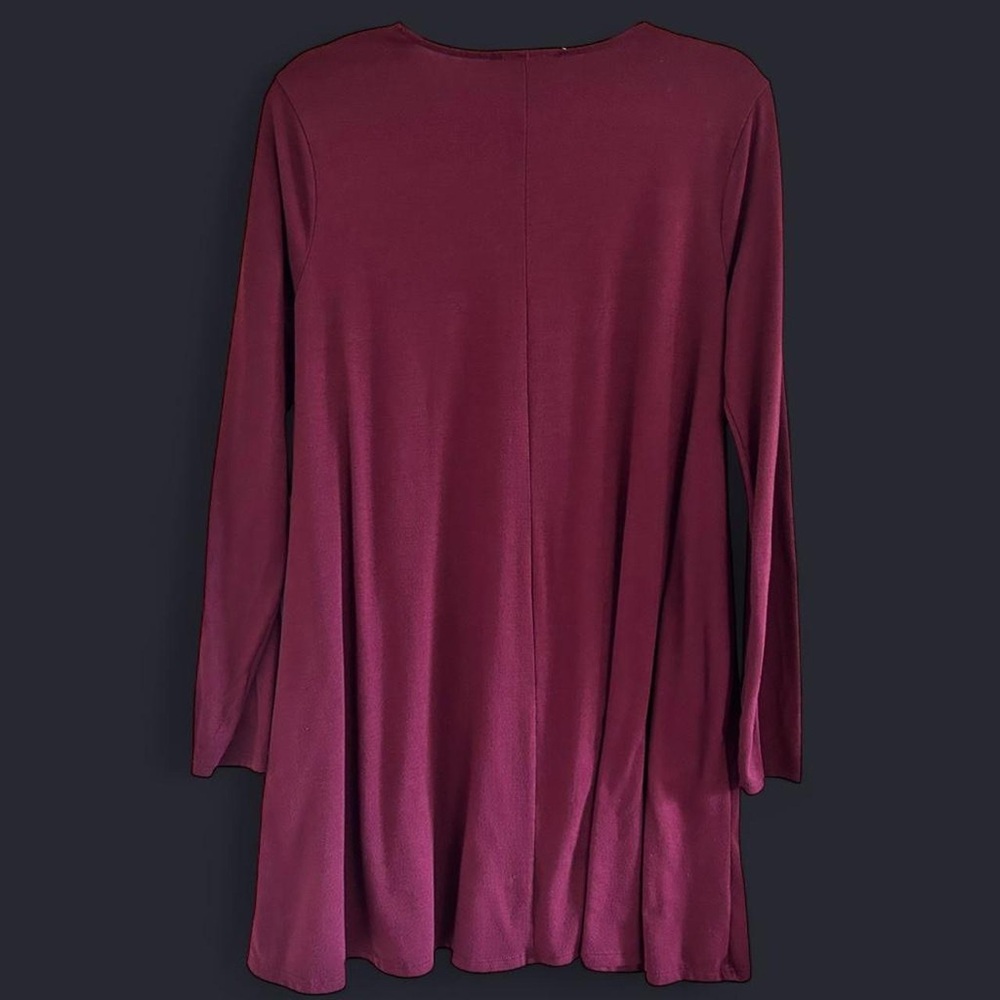 Zenana Women's Burgundy Long Sleeve Dress Size Large - Picture 4 of 4